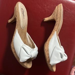 Candies Vintage Cork Heels Cute Kitten Heel Sandal